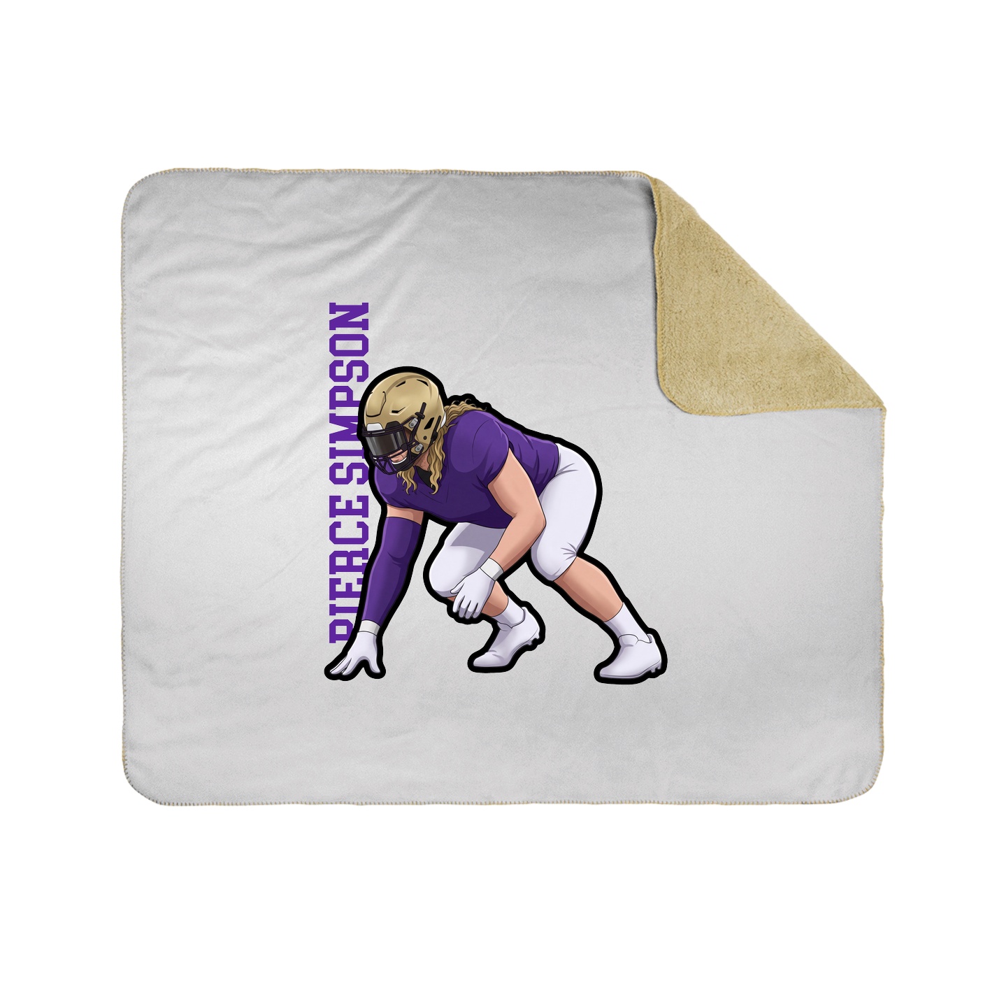 Throw Blanket — Name Vertical in White