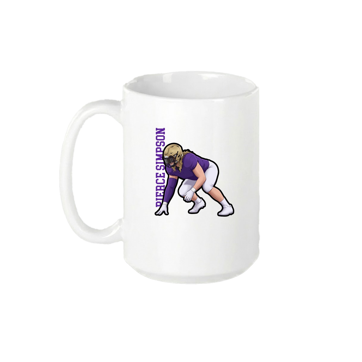 15oz Coffee Mug — Name Vertical in White