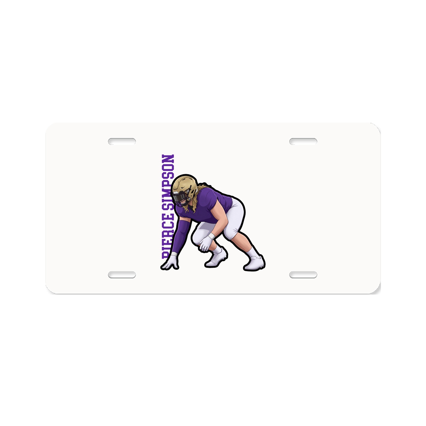 License Plate — Name Vertical in Classic