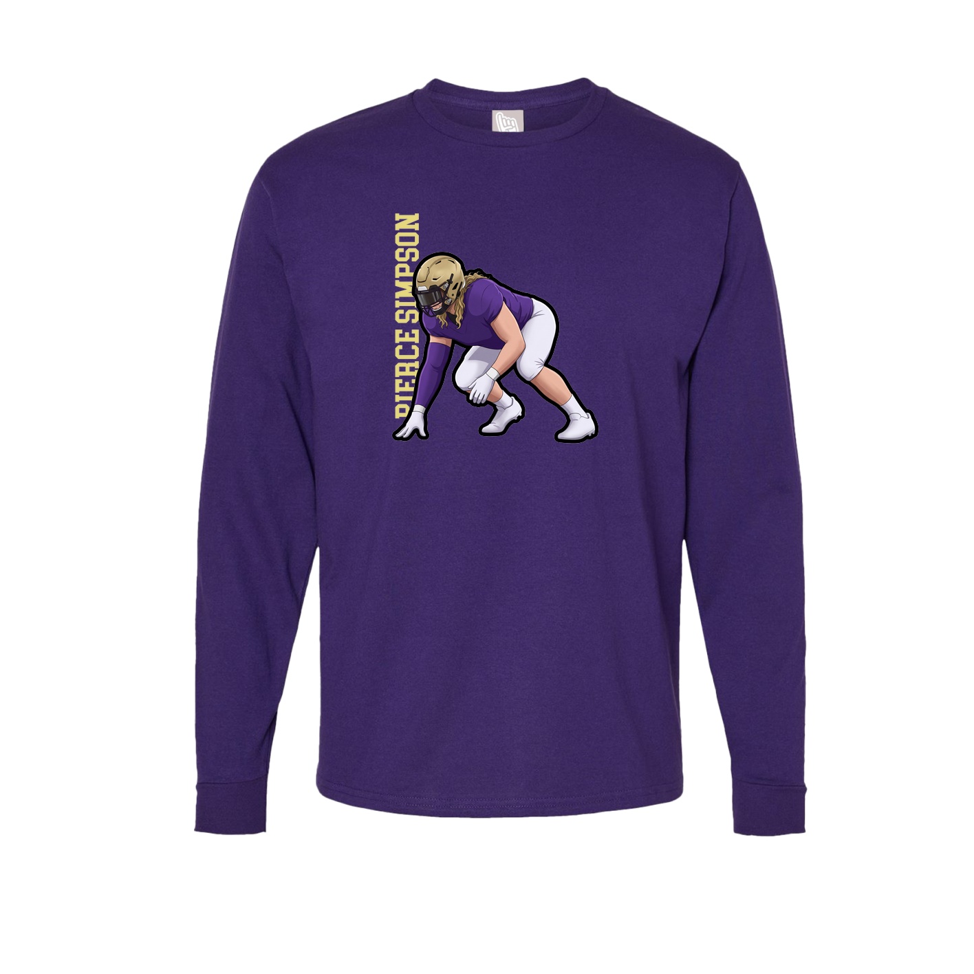 Long Sleeve Tee — Name Vertical in Purple