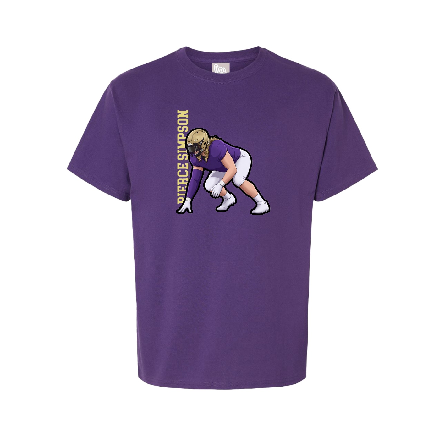 Youth Tee — Name Vertical in Purple