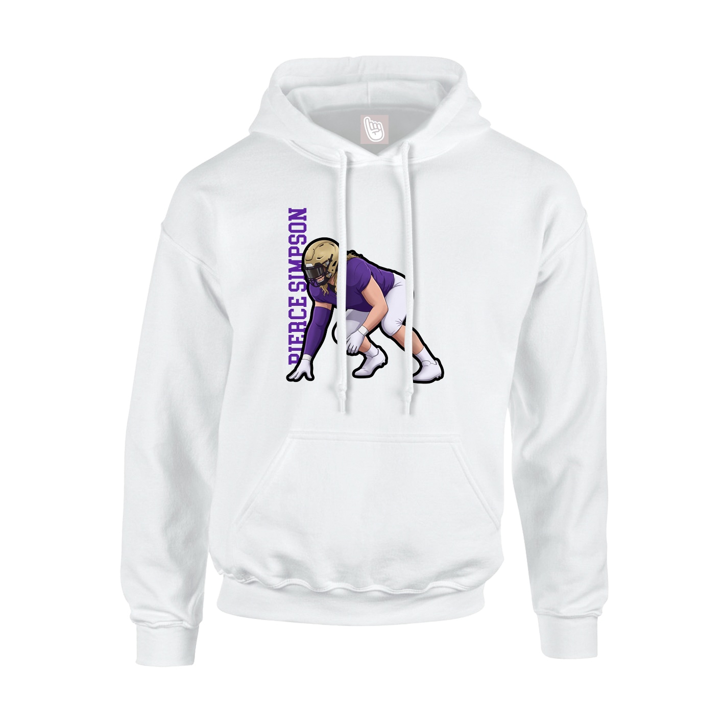 Youth Hoodie — Name Vertical in White