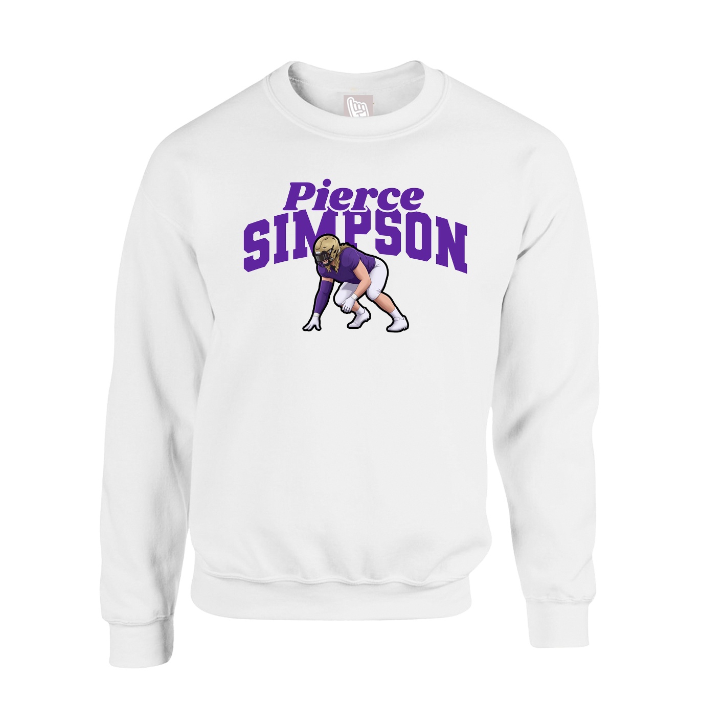 Fleece Crew — Signature Arch in White