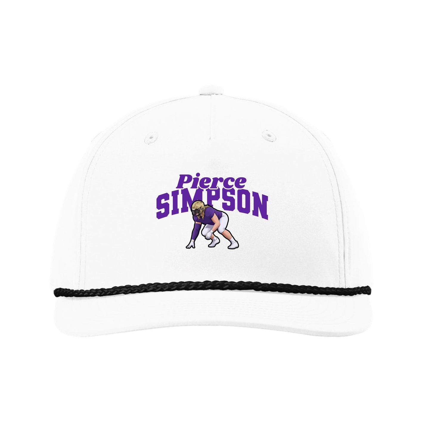 Five-Panel Classic Rope Cap — Signature Arch in White