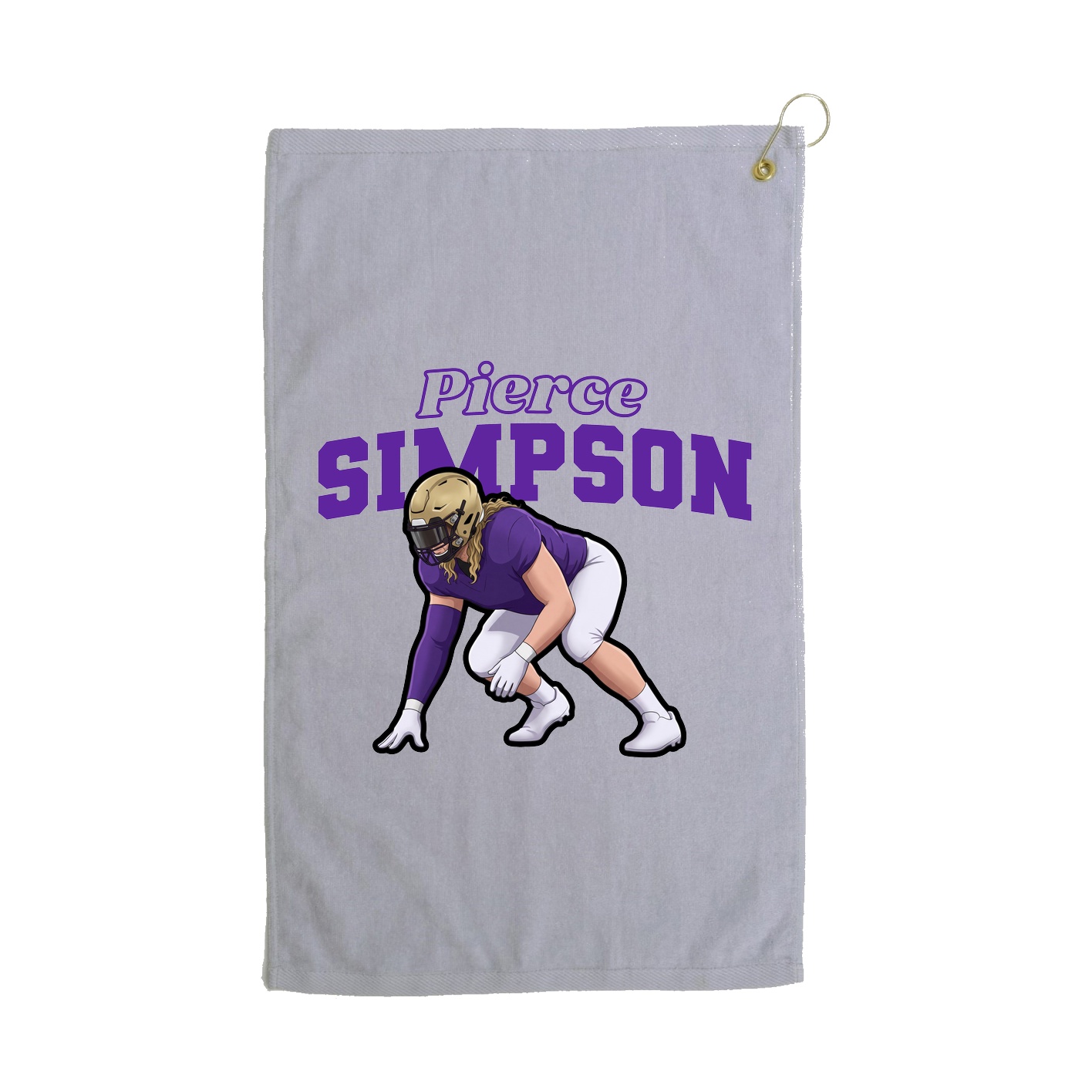Golf Towel — Name Arch in Grey