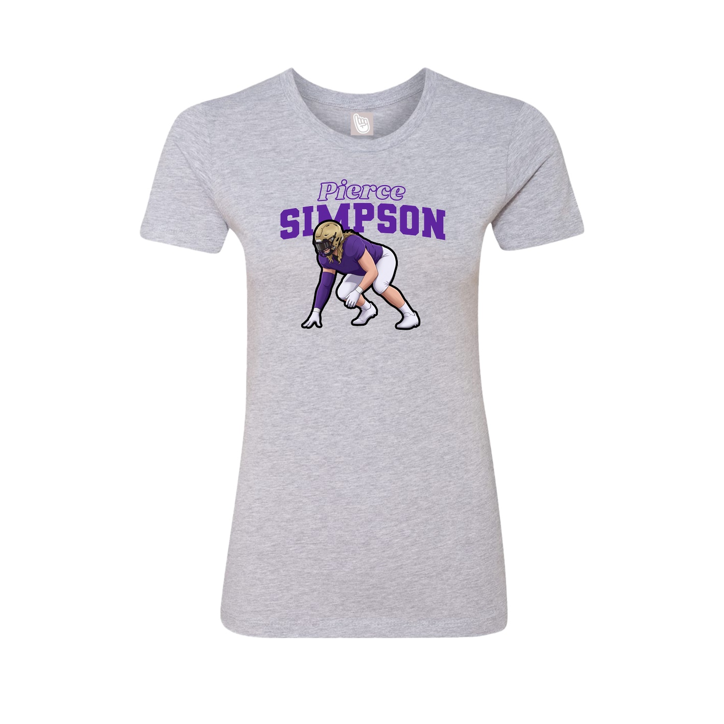 Fitted Women's Tee — Name Arch in Grey