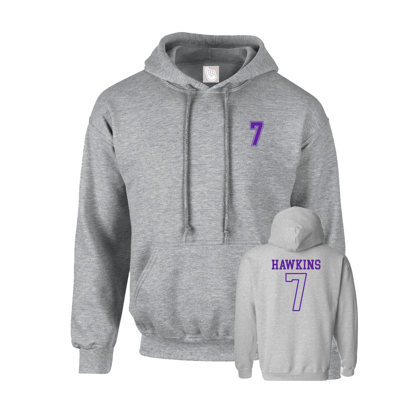 Hoodie — Chest Back in Grey