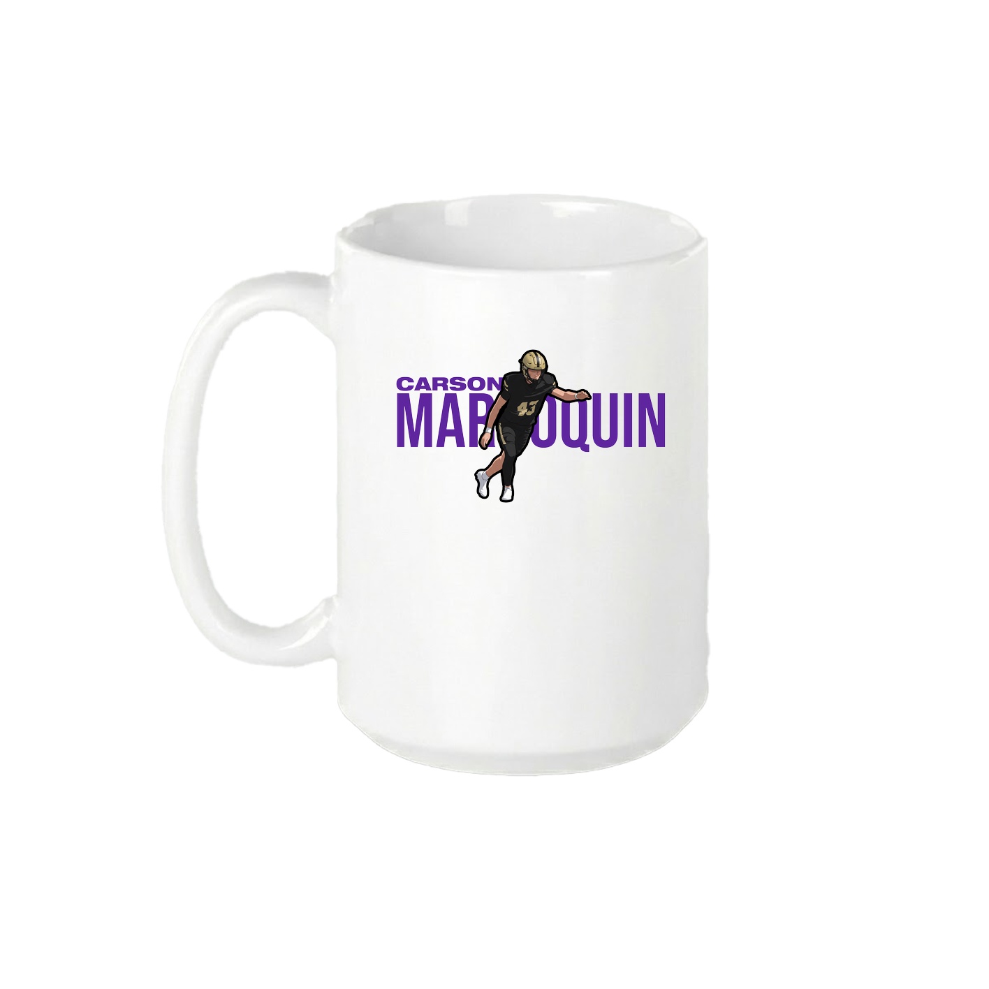15oz Coffee Mug — Player Name in White
