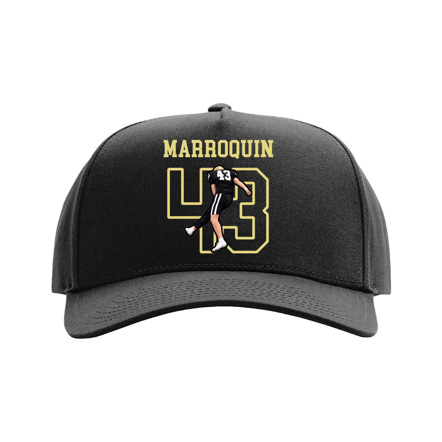 Full Fabric Five-Panel Champ Cap — Shirsey in Black
