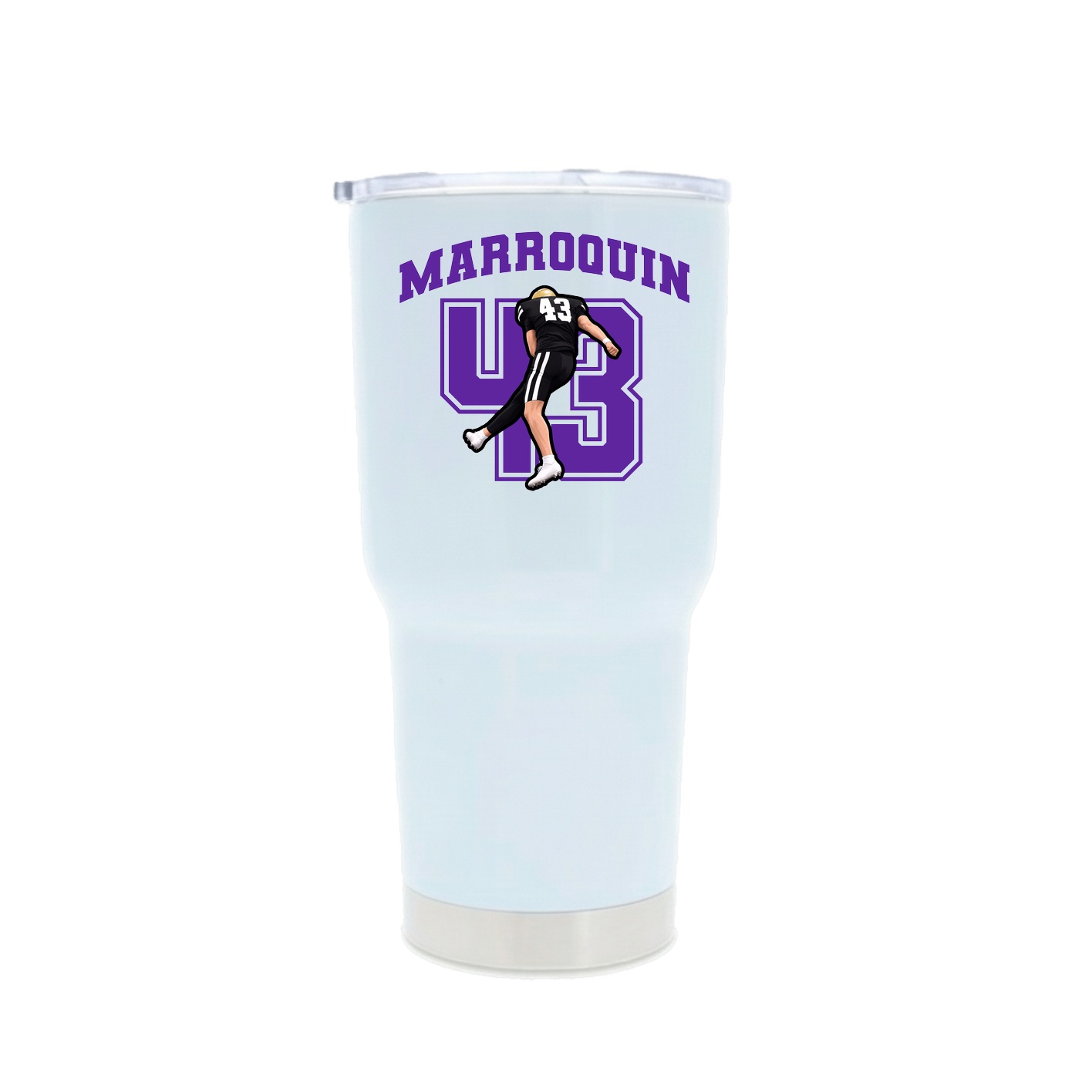 30oz Stainless Steel Tumbler — Number in White