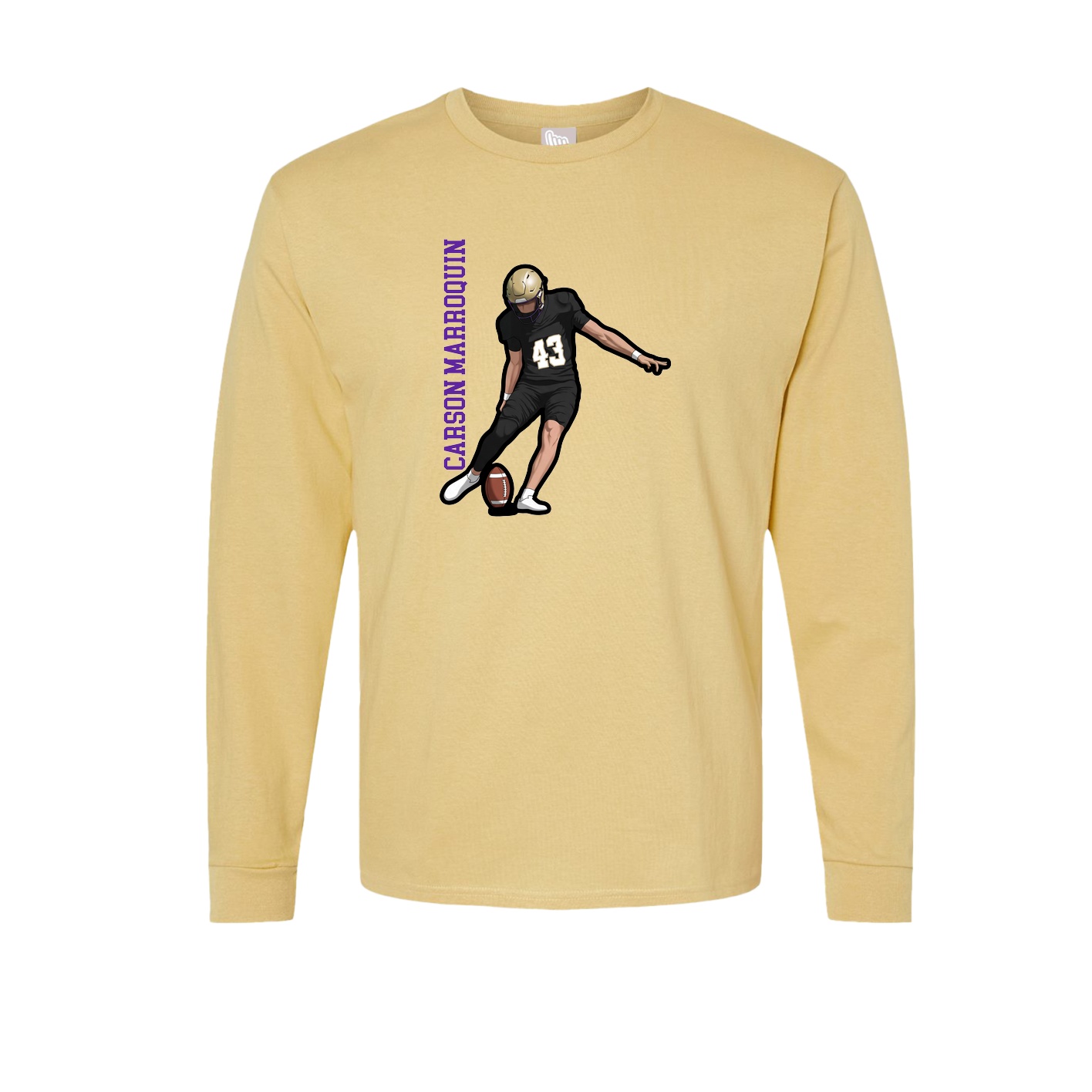 Long Sleeve Tee — Name Vertical in Vegas Gold