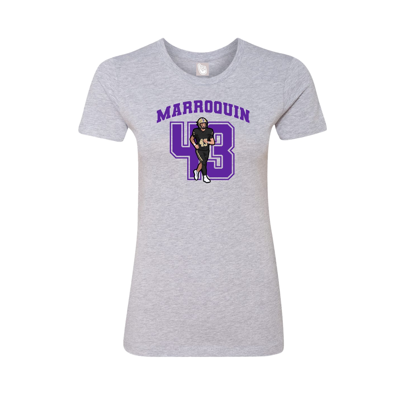 Fitted Women's Tee — Number in Grey