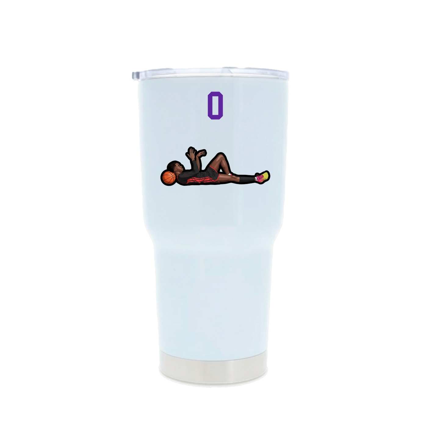30oz Stainless Steel Tumbler — Number Top in White