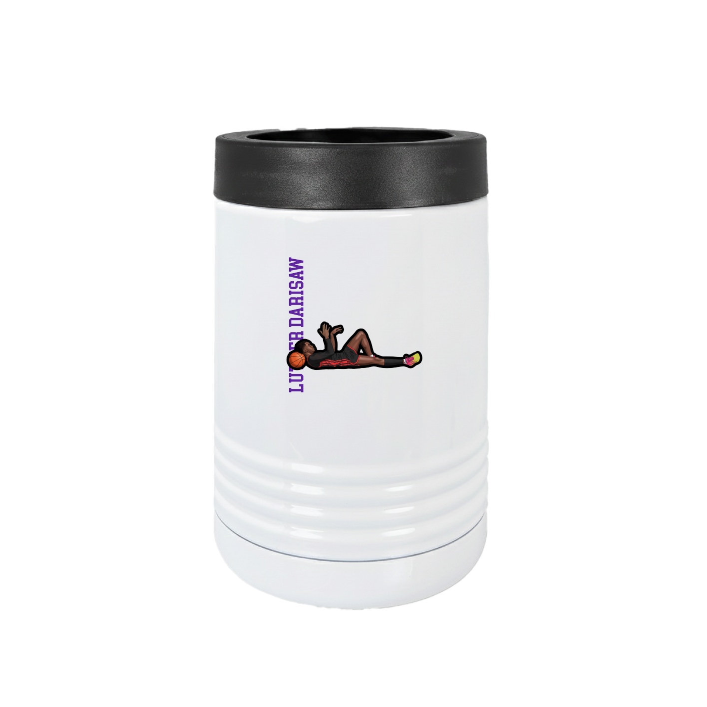 Beverage Holder — Name Vertical in White