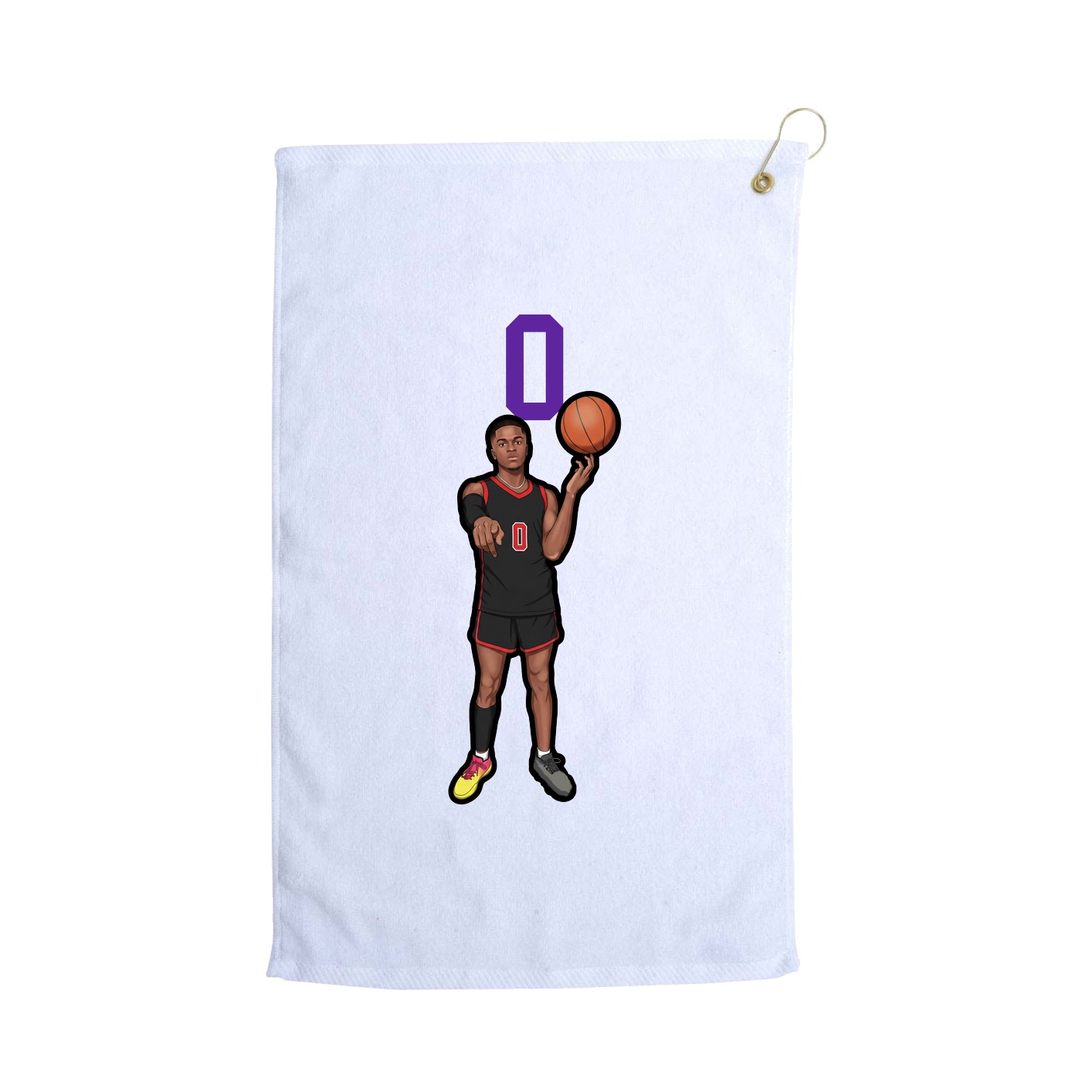 Golf Towel — Number Top in White