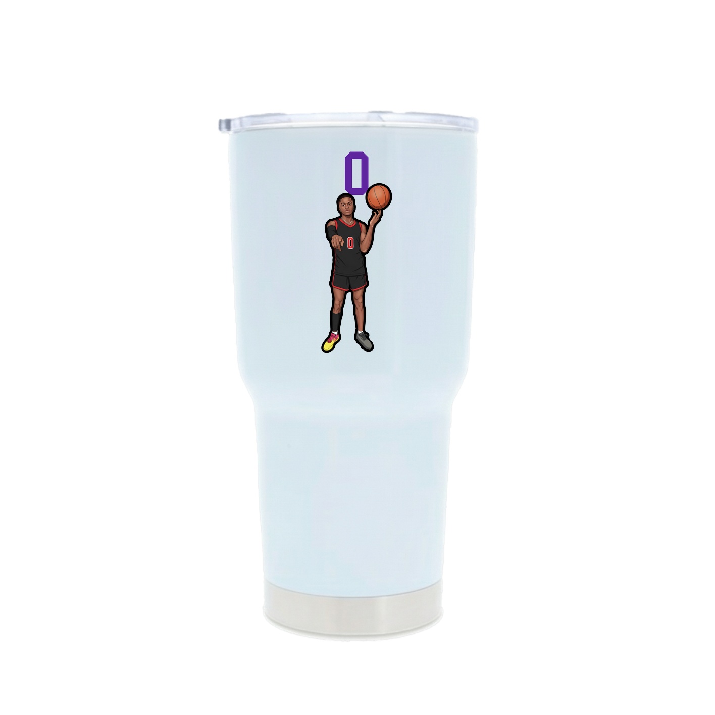 30oz Stainless Steel Tumbler — Number Top in White