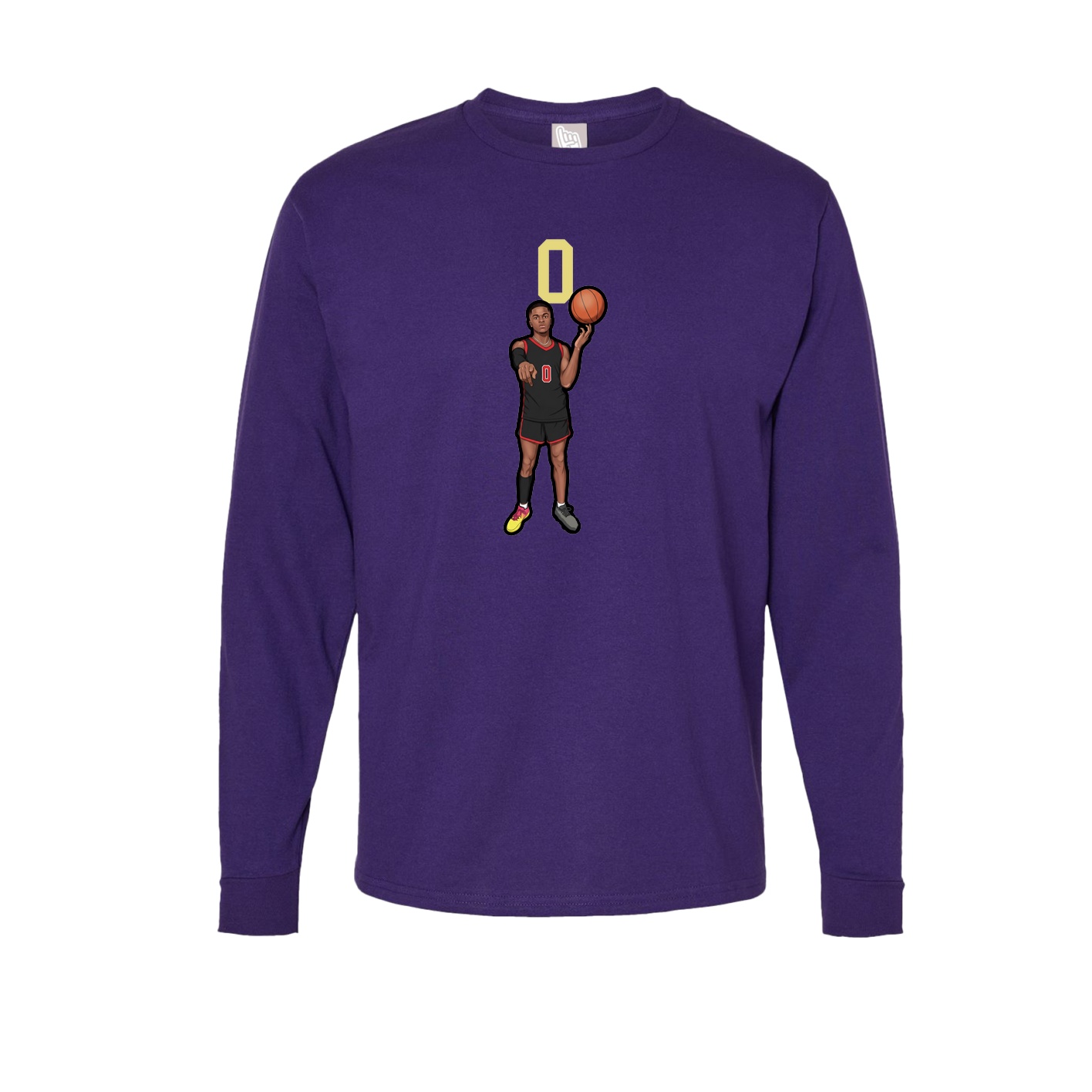 Long Sleeve Tee — Number Top in Purple