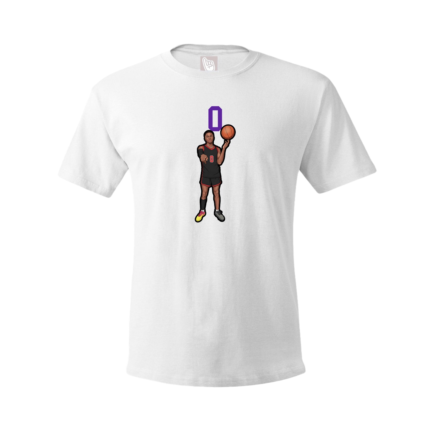Youth Tee — Number Top in White