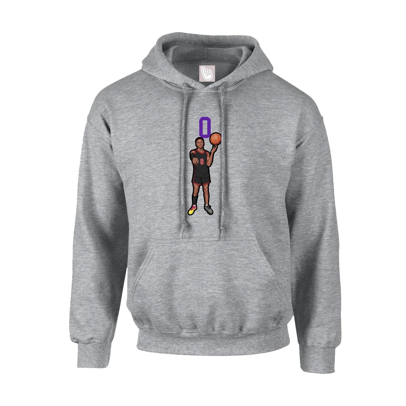 Youth Hoodie — Number Top in Grey