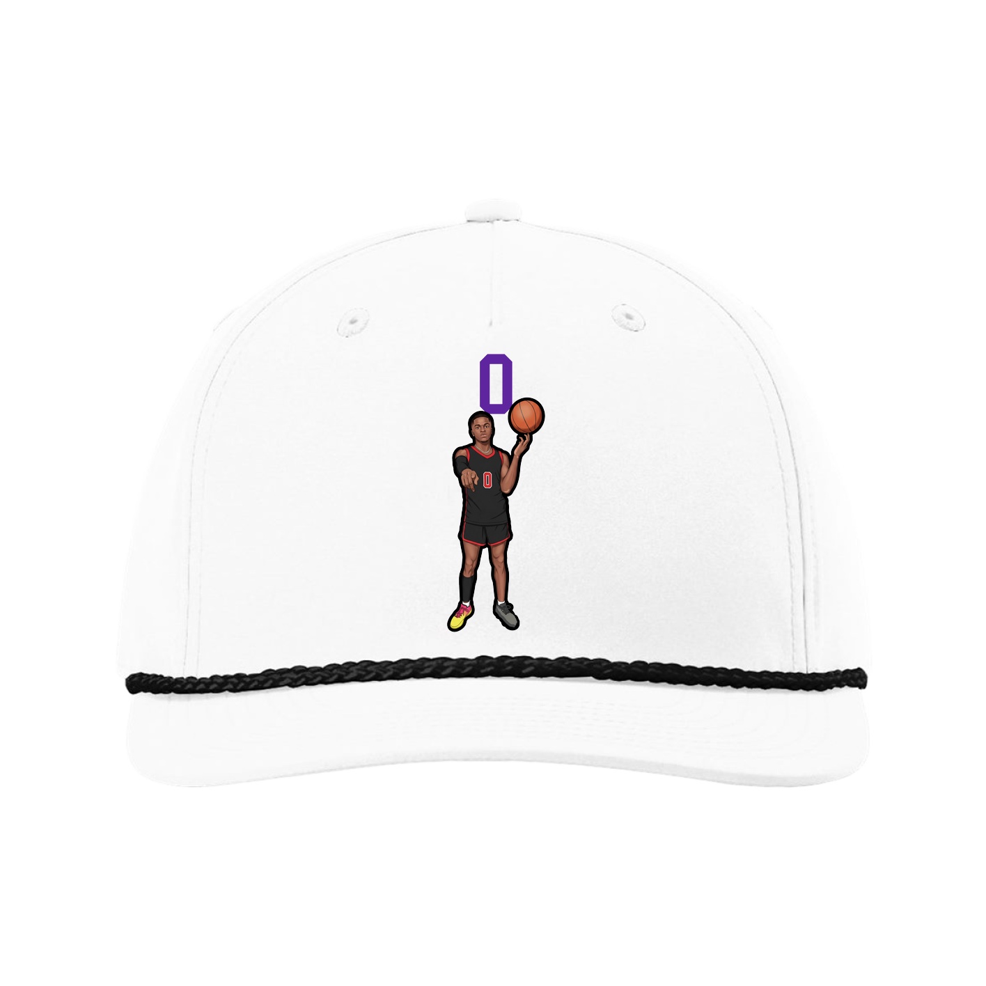 Five-Panel Classic Rope Cap — Number Top in White