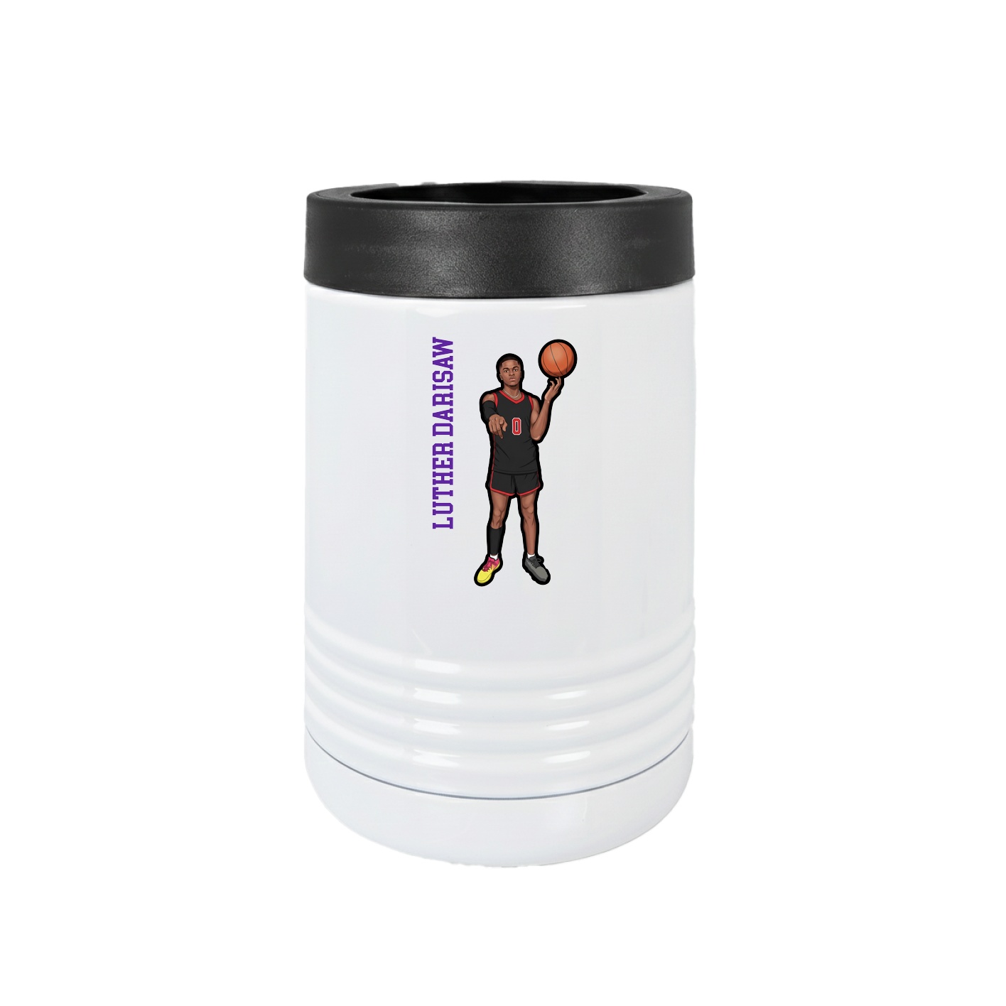 Beverage Holder — Name Vertical in White