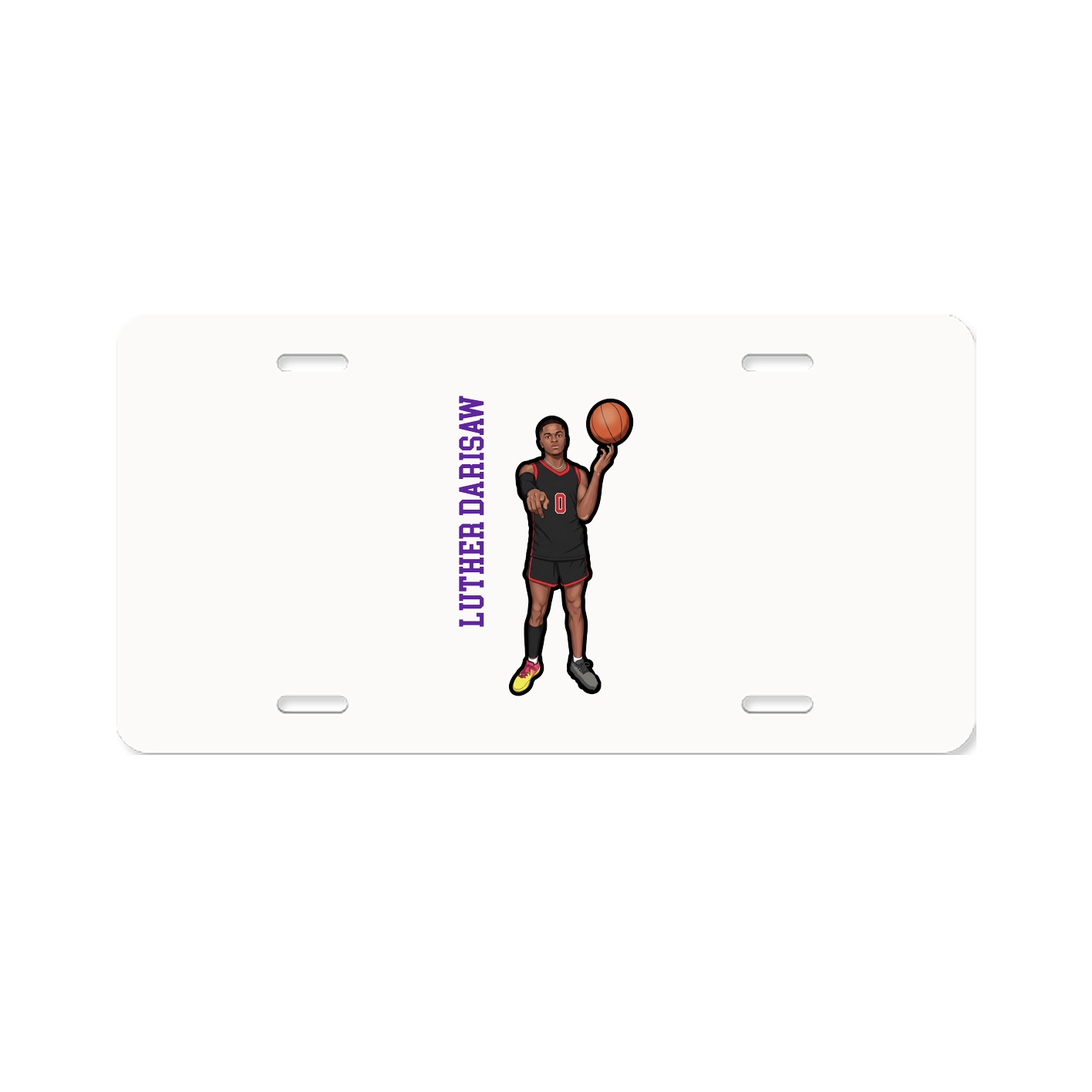 License Plate — Name Vertical in Classic