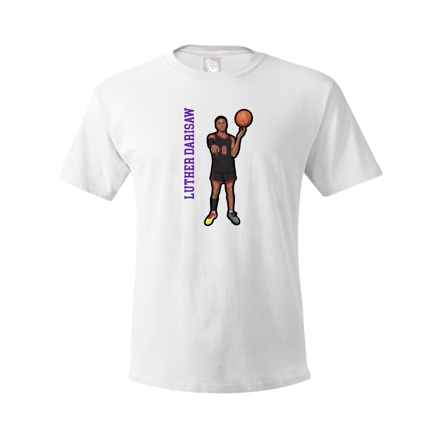 Tee — Name Vertical in White