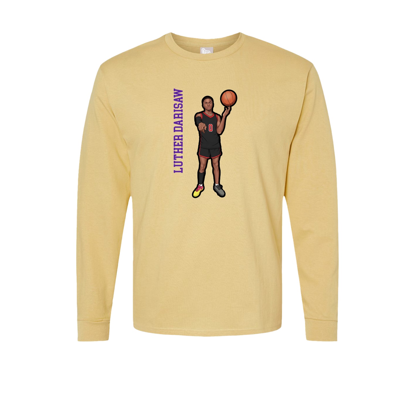 Long Sleeve Tee — Name Vertical in Vegas Gold