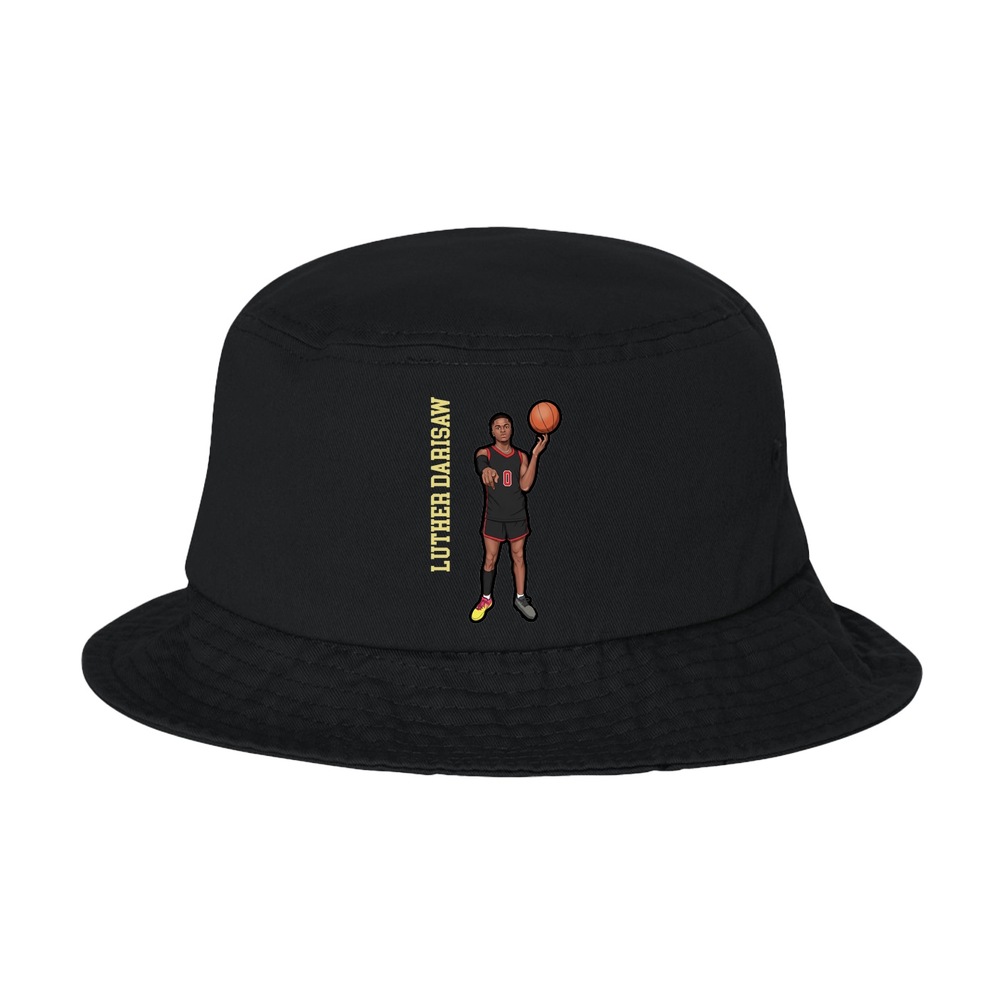 Bucket Cap — Name Vertical in Black