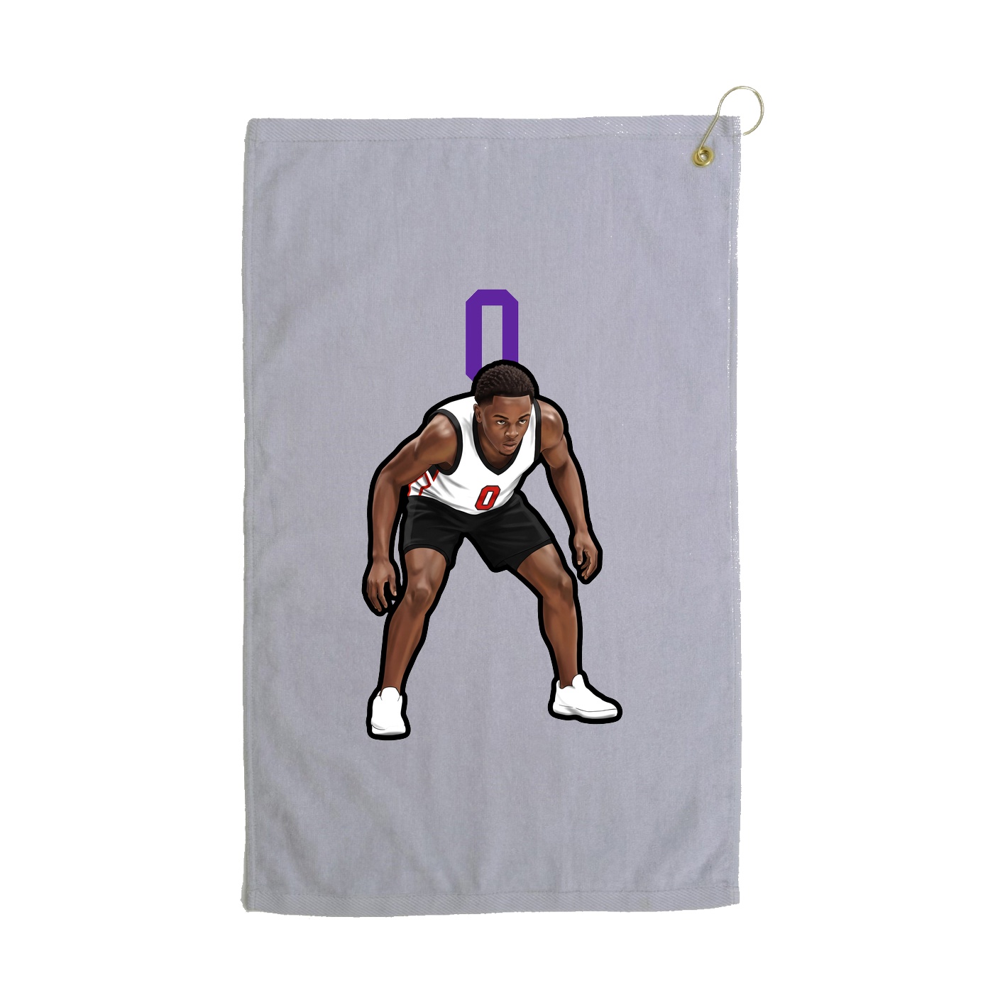 Golf Towel — Number Top in Grey