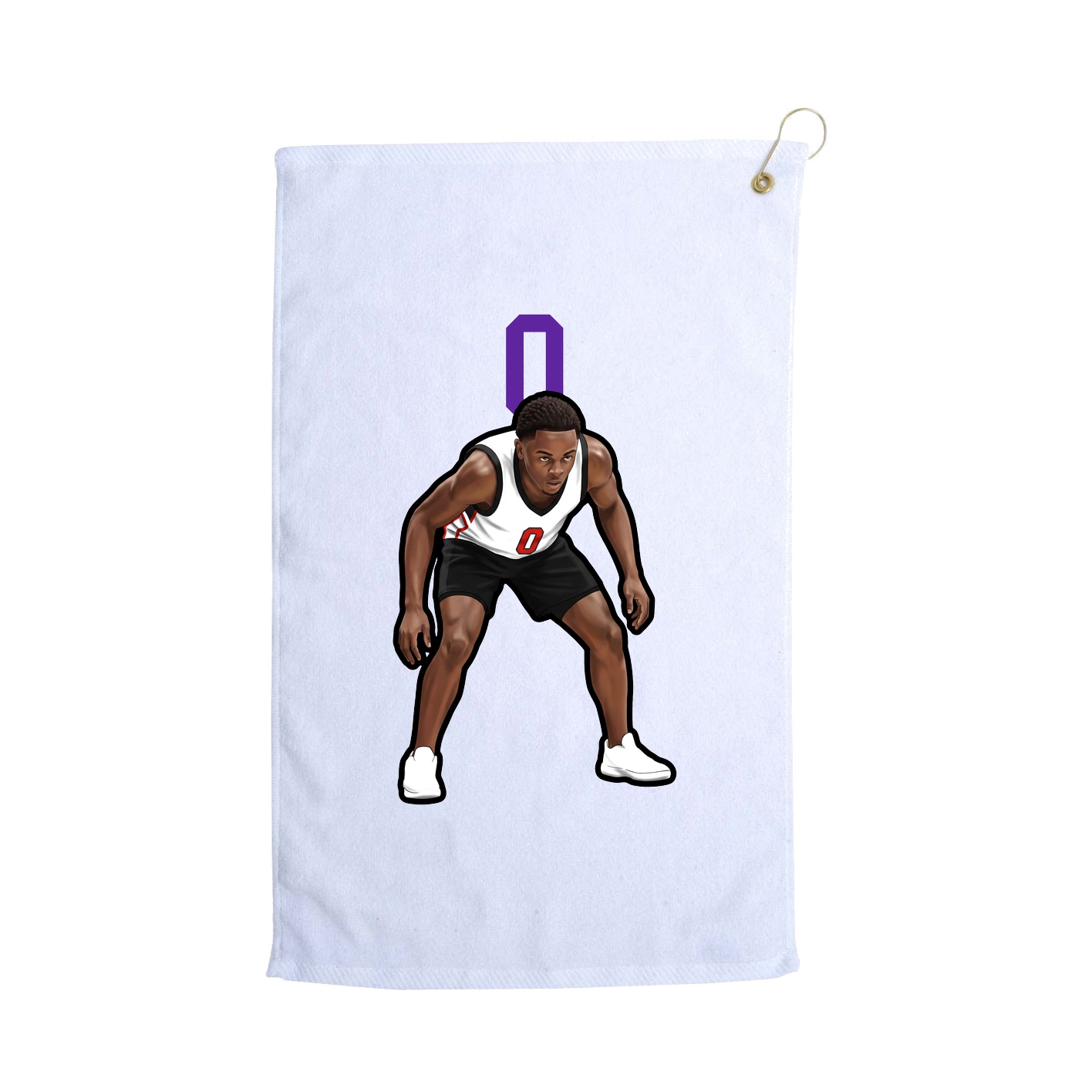 Golf Towel — Number Top in White
