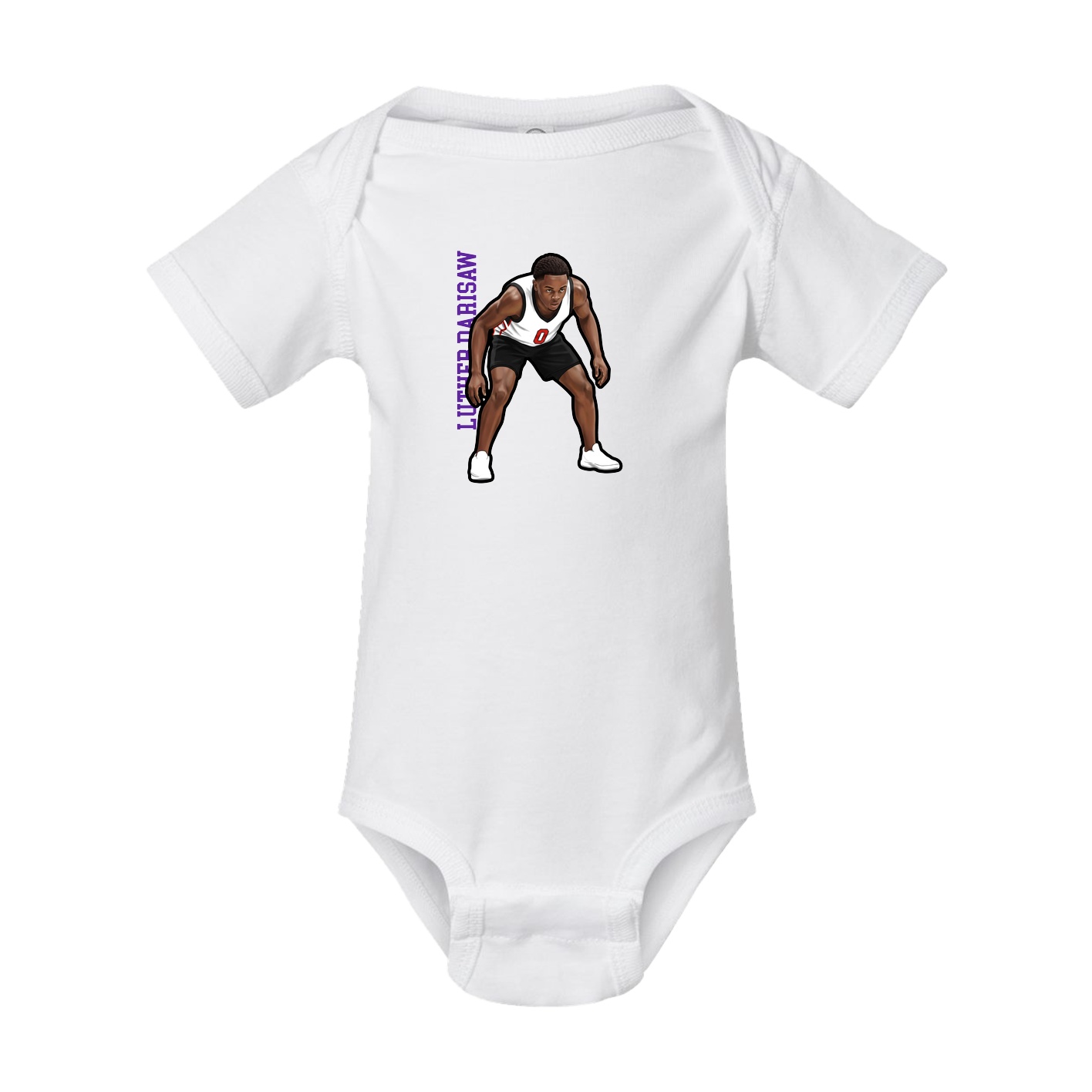 Baby Onesie — Name Vertical in White