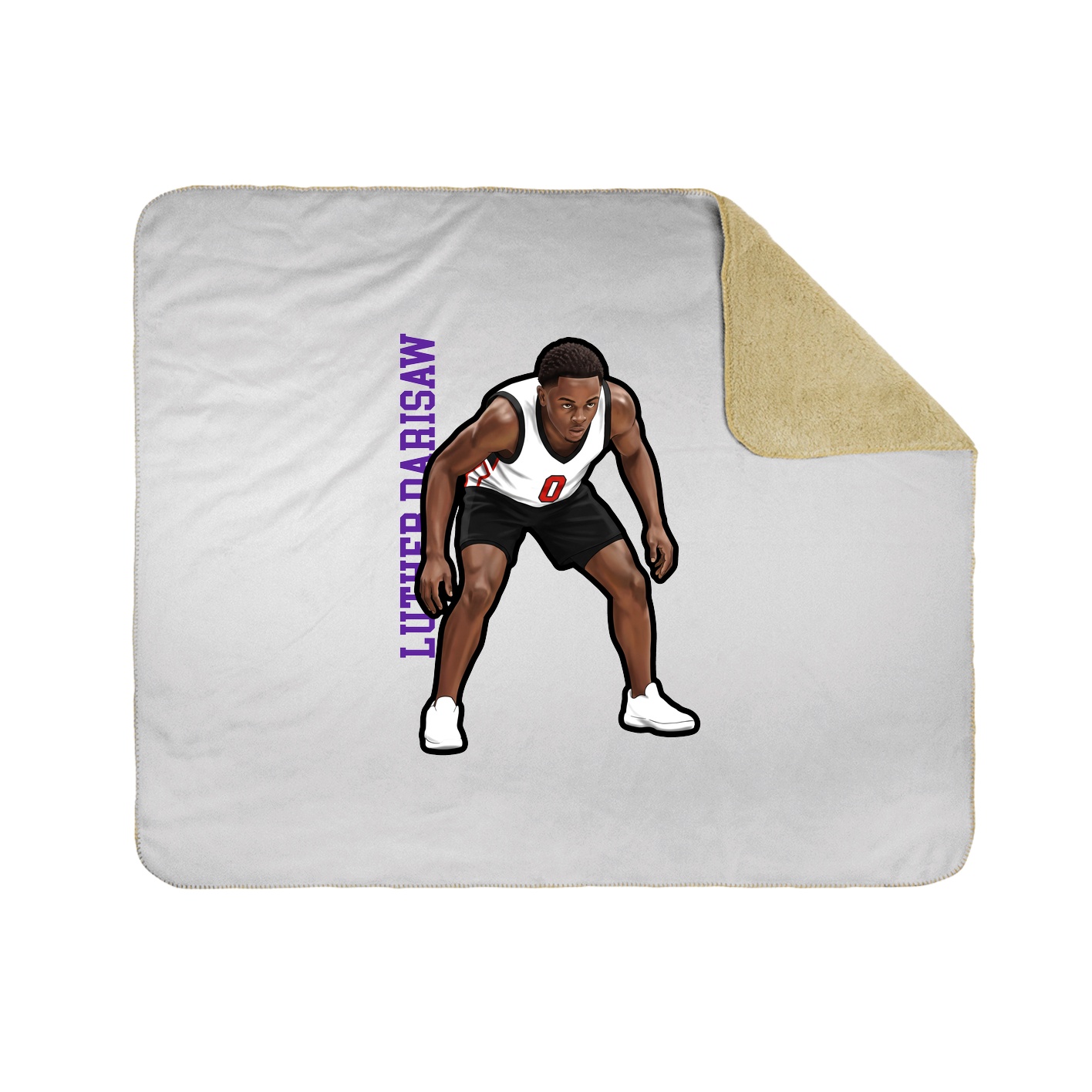 Throw Blanket — Name Vertical in White