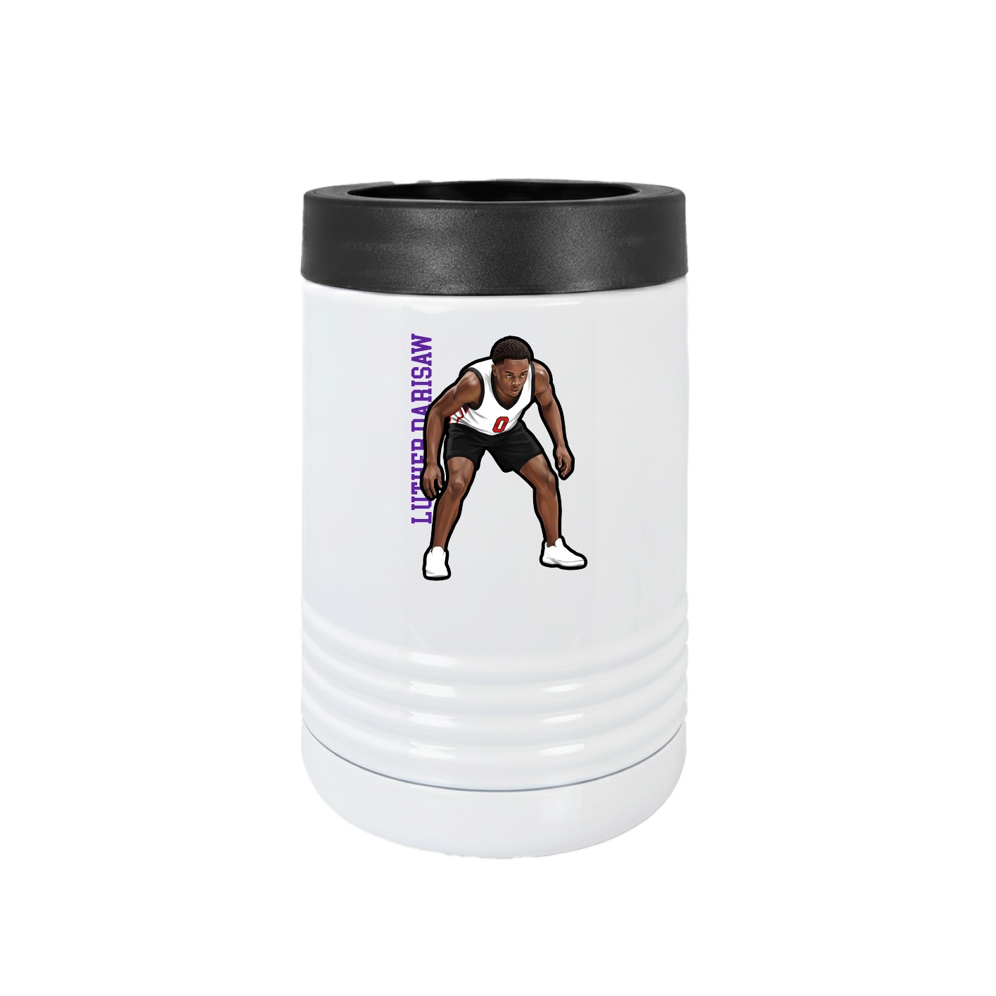 Beverage Holder — Name Vertical in White