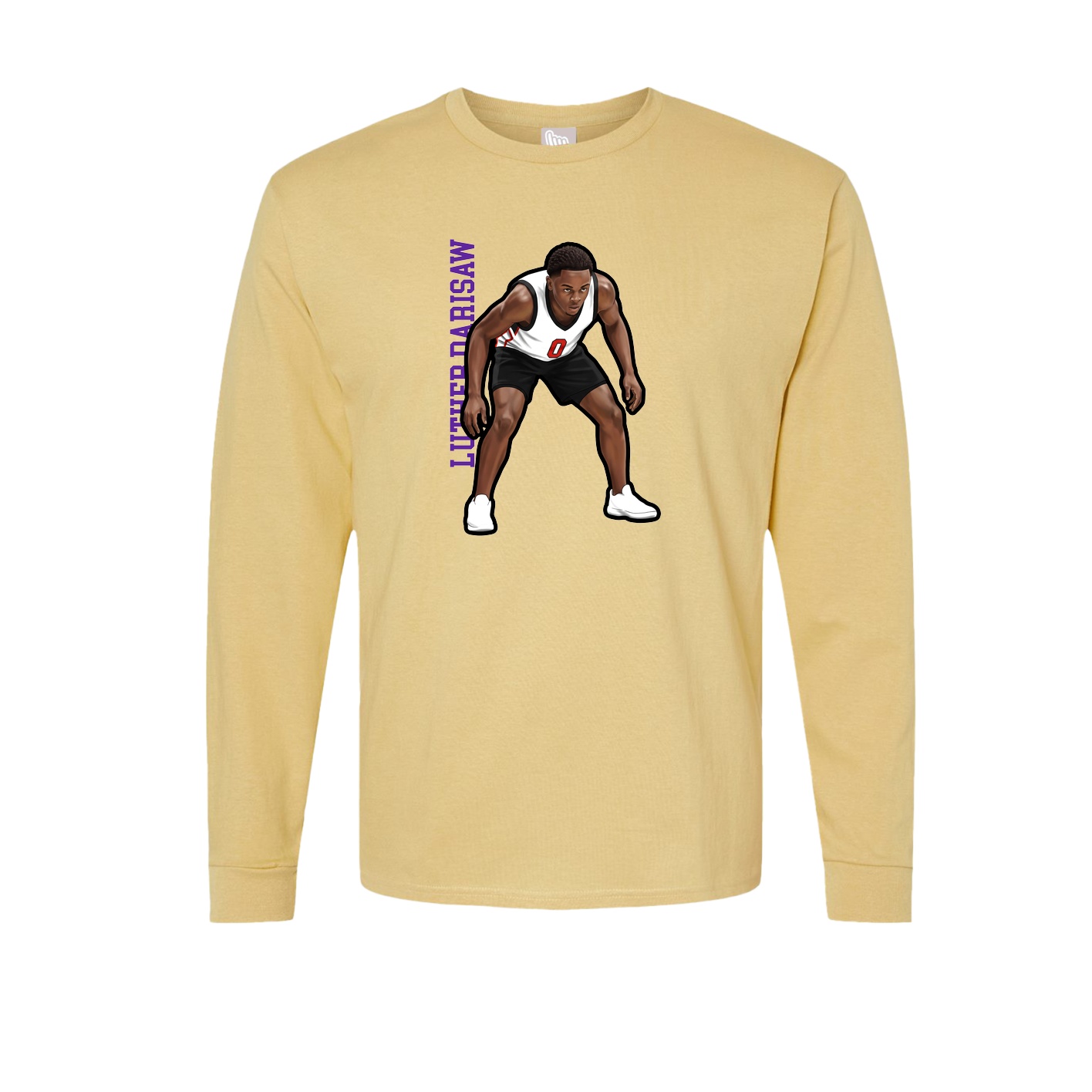 Long Sleeve Tee — Name Vertical in Vegas Gold