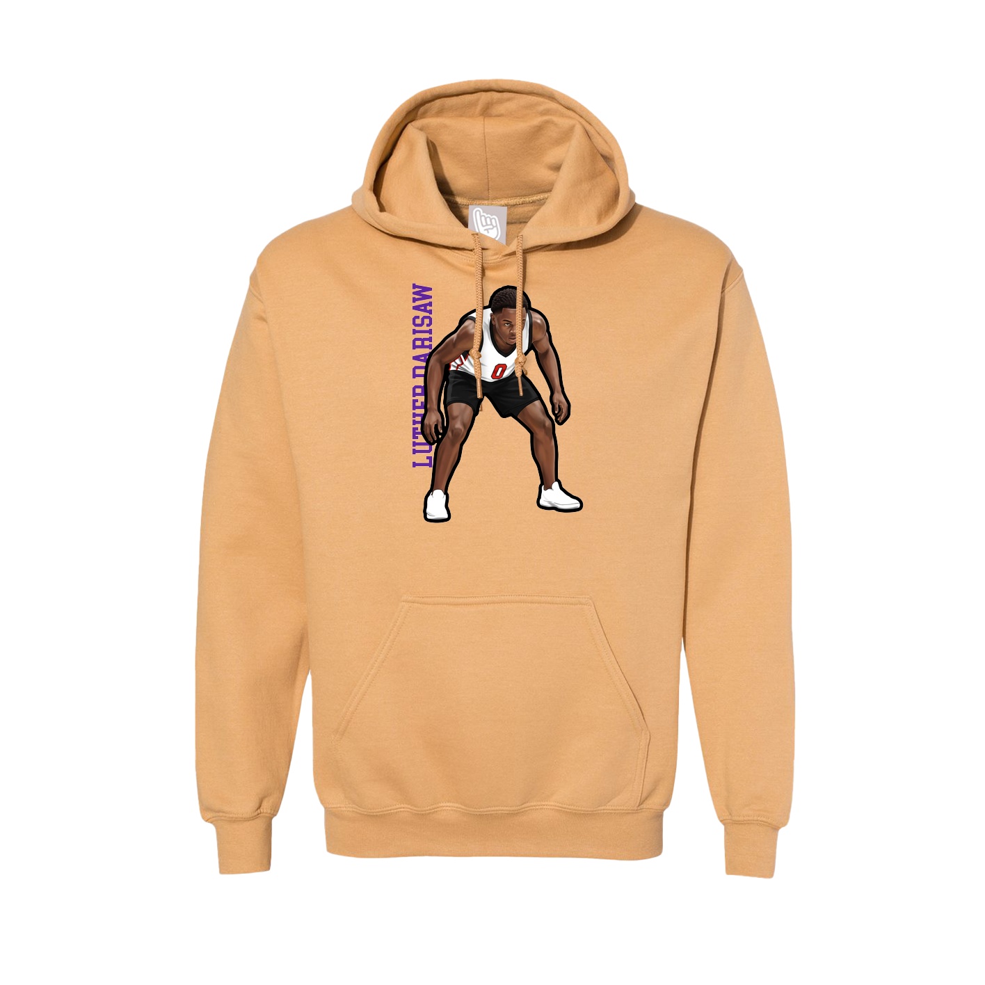 Hoodie — Name Vertical in Vegas Gold