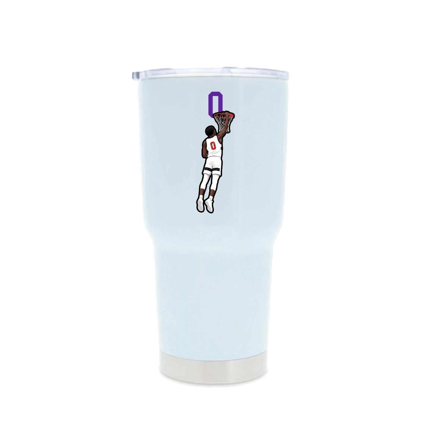 30oz Stainless Steel Tumbler — Number Top in White