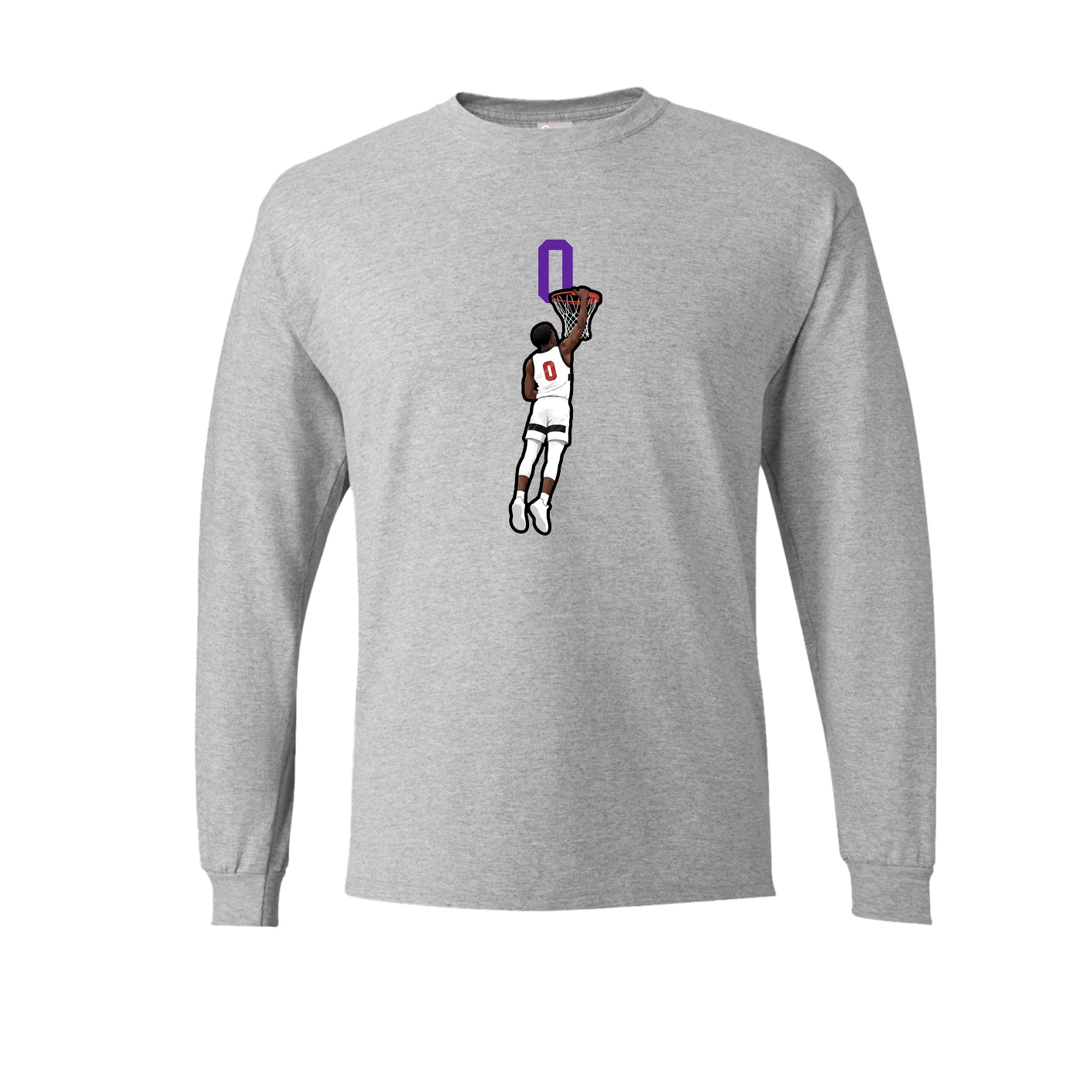 Long Sleeve Tee — Number Top in Grey