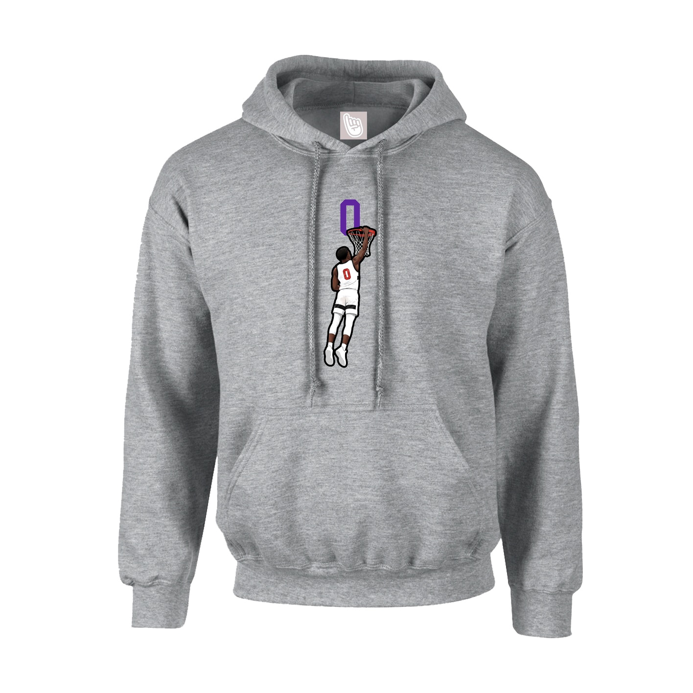 Hoodie — Number Top in Grey