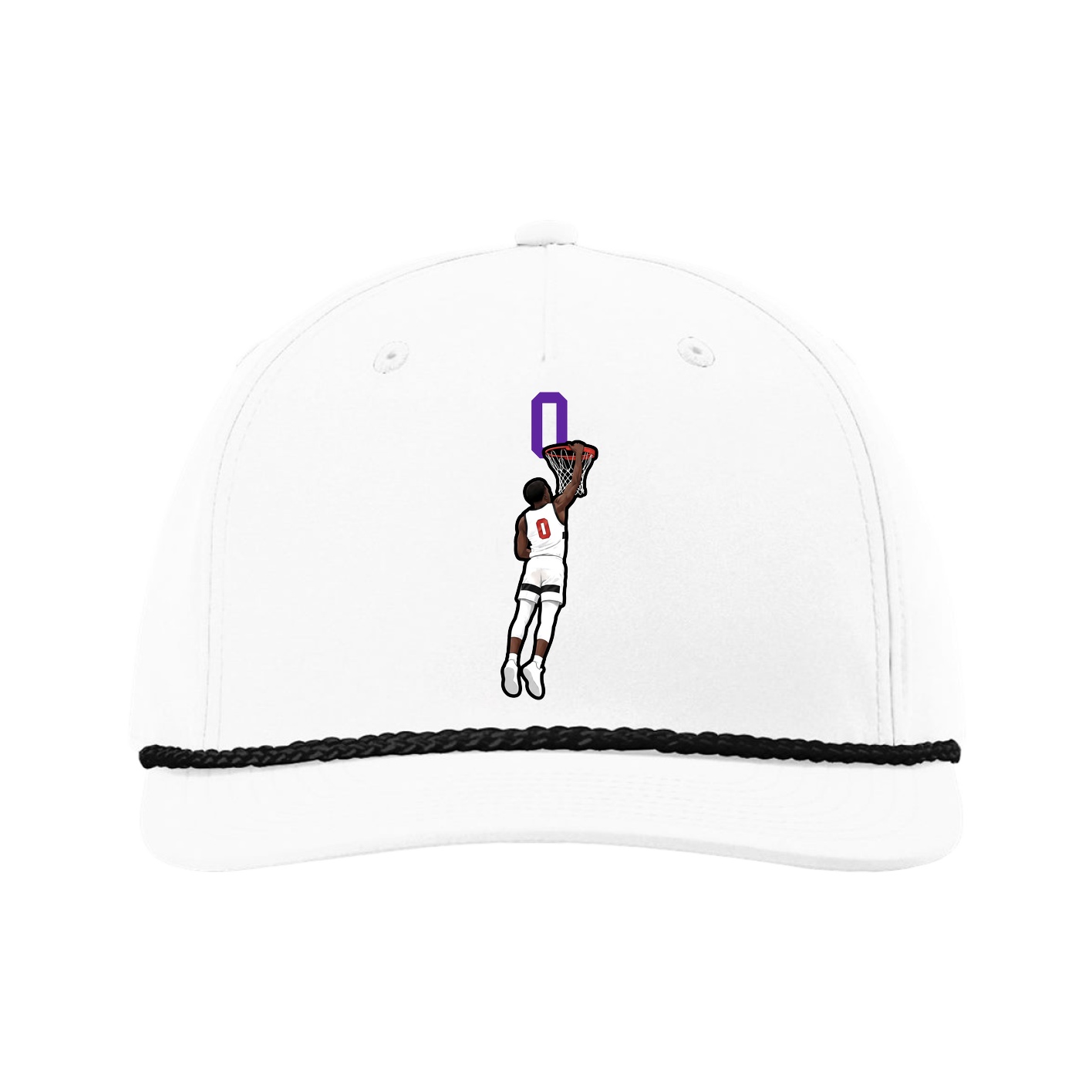 Five-Panel Classic Rope Cap — Number Top in White