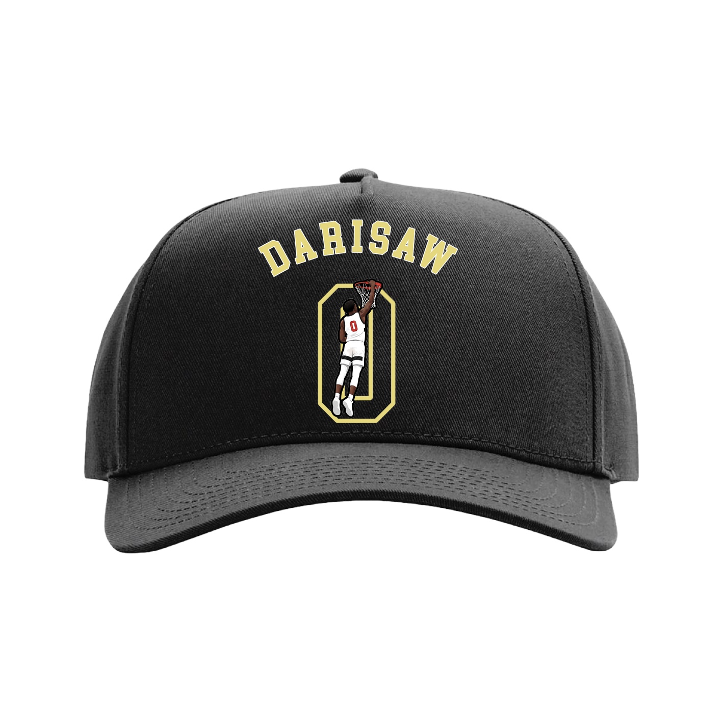 Full Fabric Five-Panel Champ Cap — Shirsey Arch in Black