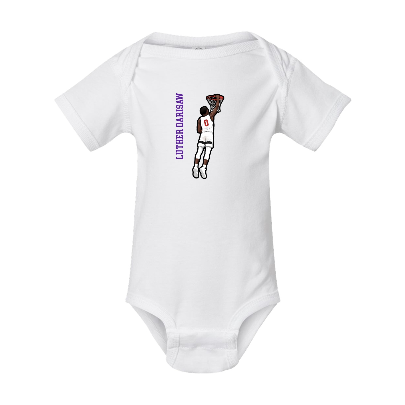 Baby Onesie — Name Vertical in White