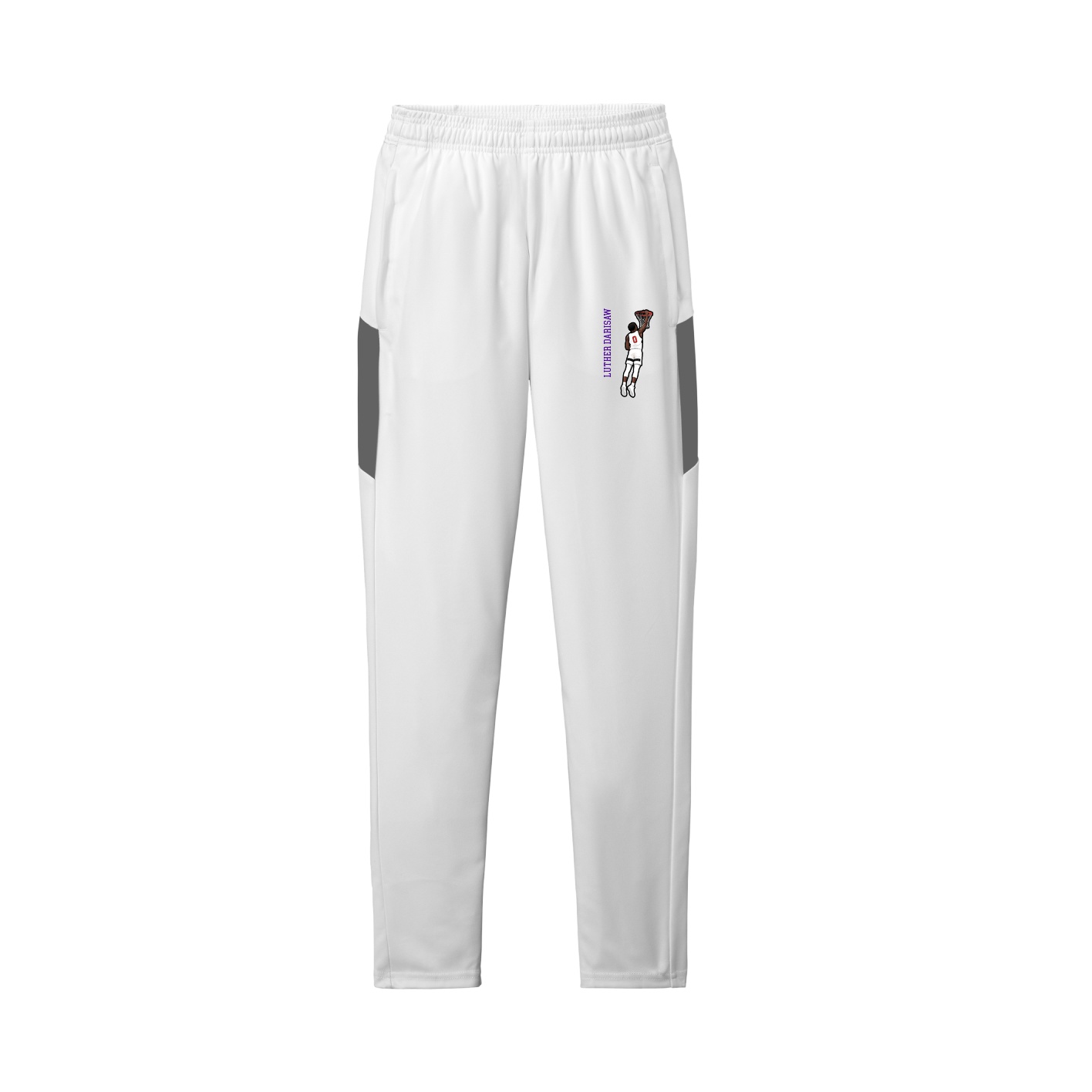 Team Travel Pant — Name Vertical in White/Grey