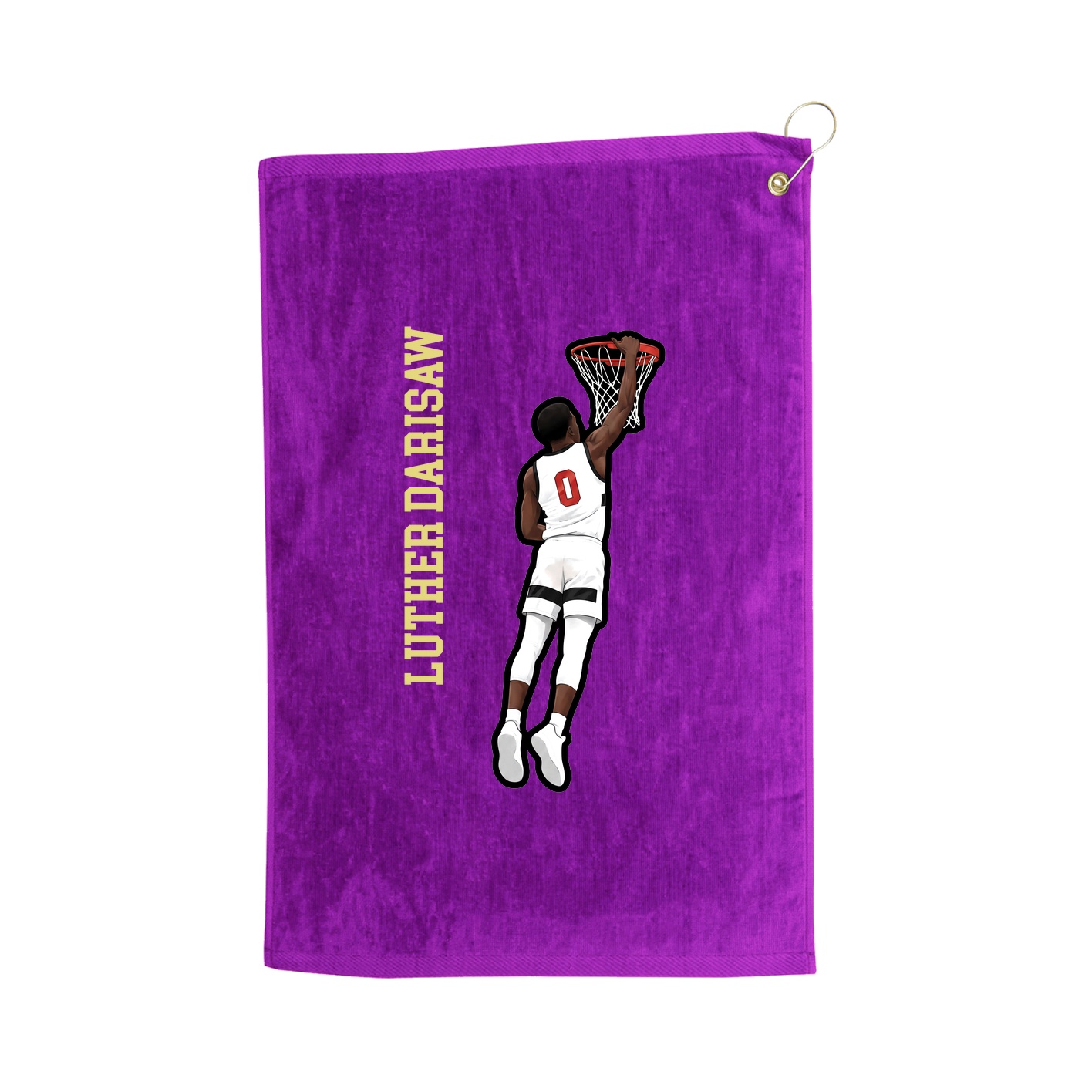 Golf Towel — Name Vertical in Purple
