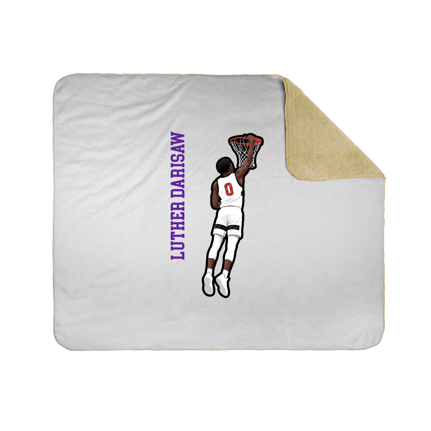 Throw Blanket — Name Vertical in White