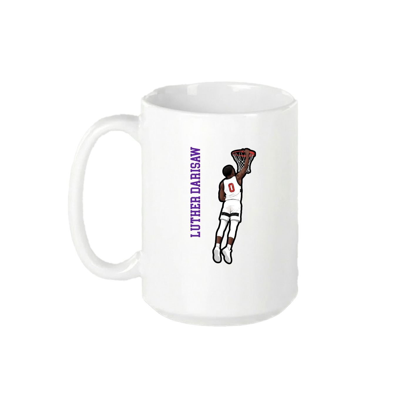 15oz Coffee Mug — Name Vertical in White