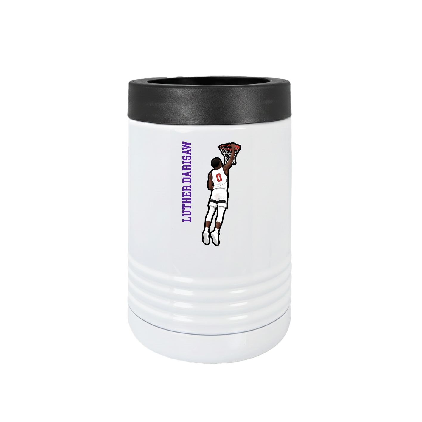 Beverage Holder — Name Vertical in White
