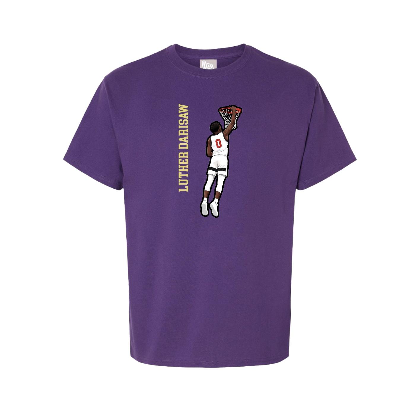 Youth Tee — Name Vertical in Purple