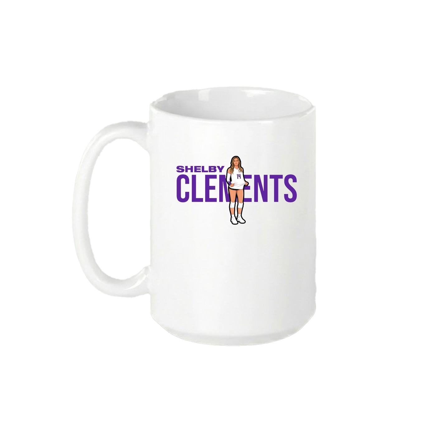 15oz Coffee Mug — Player Name in White