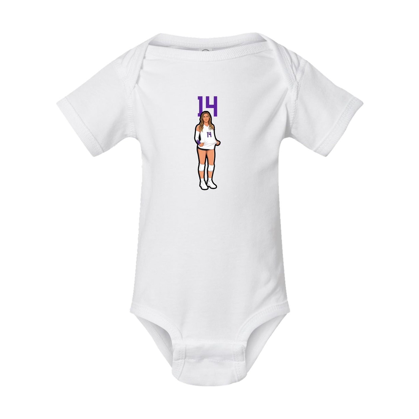 Baby Onesie — Number Top in White